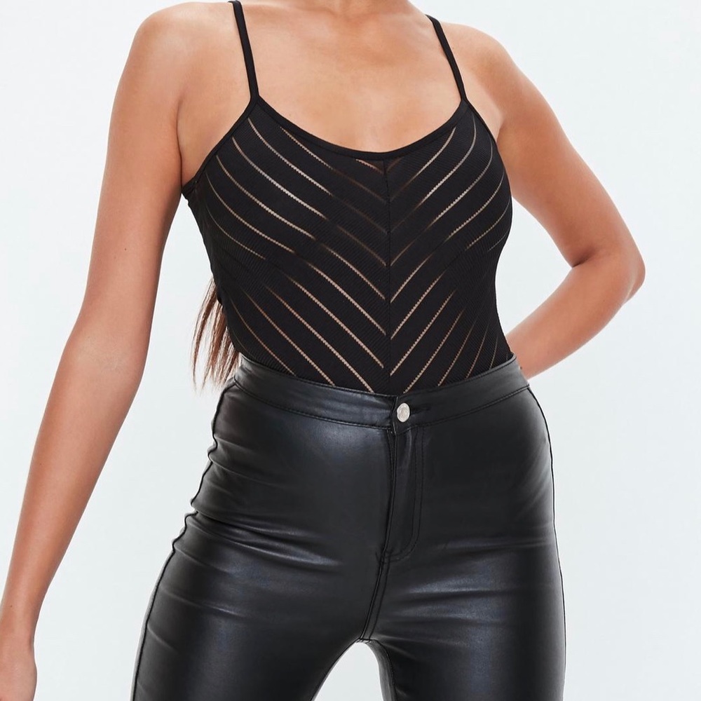 NWT Black Chevron-Style Bodysuit